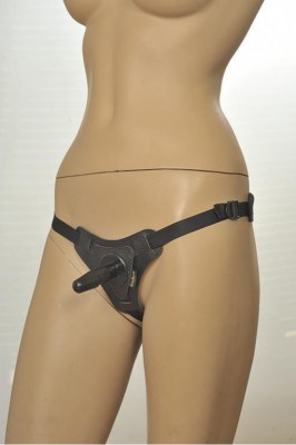 Трусики Kanikule Leather Strap-on Harness vac-u-lock Anatomic Thong черный